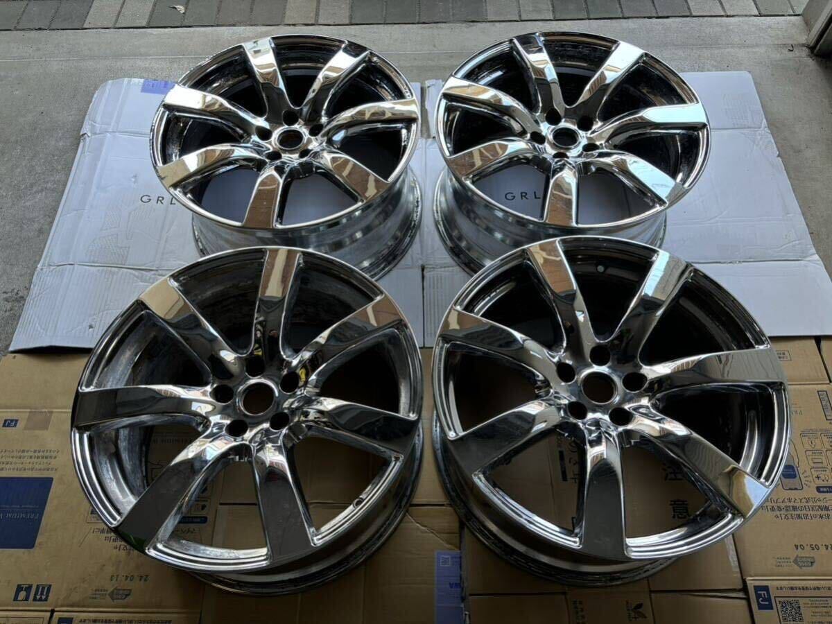 ジャンク R35 GTR 純正 メッキ 20inch 9.5J offset45 フロント4本 レイズ 鍛造_画像1