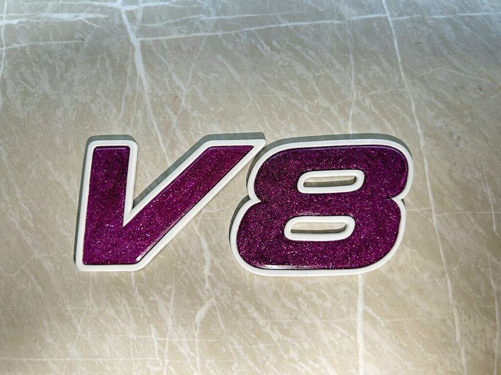 日野V8エンブレム プロフィア ドルフィン テラヴィ メッキグリル デコトラ 紫の画像4