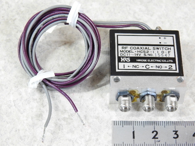 【HPマイクロ波】ヒロセ電機 HCS2-110-F RF Coaxial Switches DC-15GHz SMA SPDT Fail-safe 12V 導通テスト済 特性未確認 現状ジャンク品_画像3