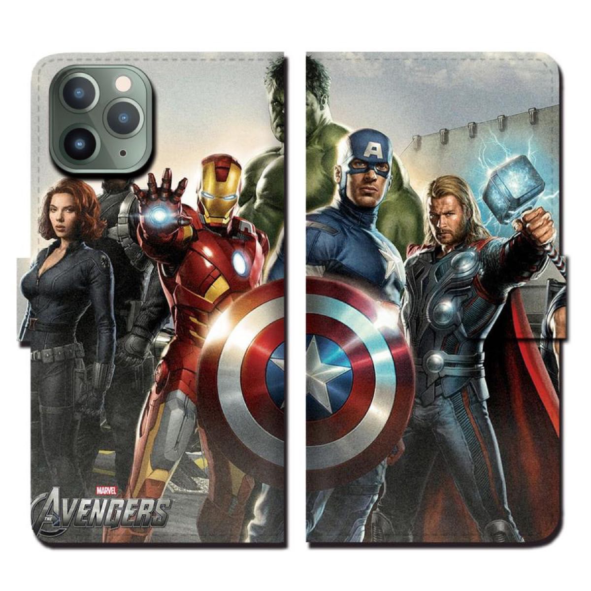 新品 全機種対応 iPhoneケース 手帳型 MARVEL MCU アベンジャーズ アイアンマン キャプテンアメリカ