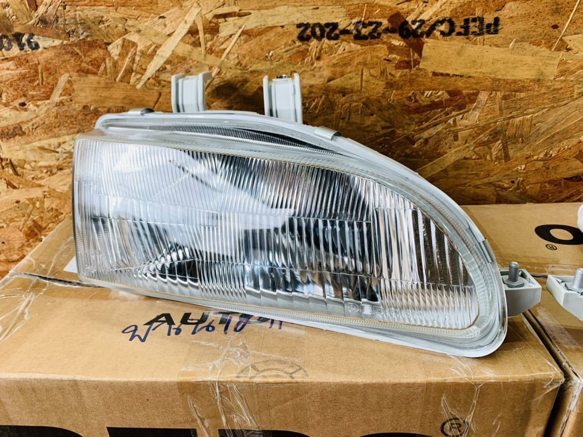 * new goods *HONDA Honda EG3 EG4 EG6 EG8 EG9 EJ1 Civic SIR DEPO 100 type automobile made glass head light H4 valve(bulb) specification left right set 