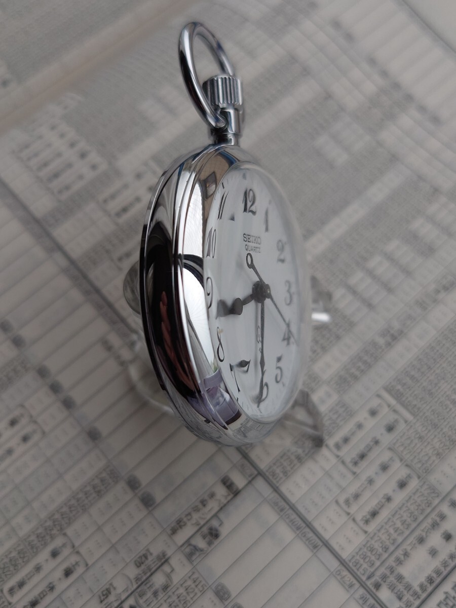  Seiko SEIKO карманные часы железнодорожные часы Ueno станция открытие 100 anniversary commemoration печать есть работа товар National Railways кварц 7550-0010