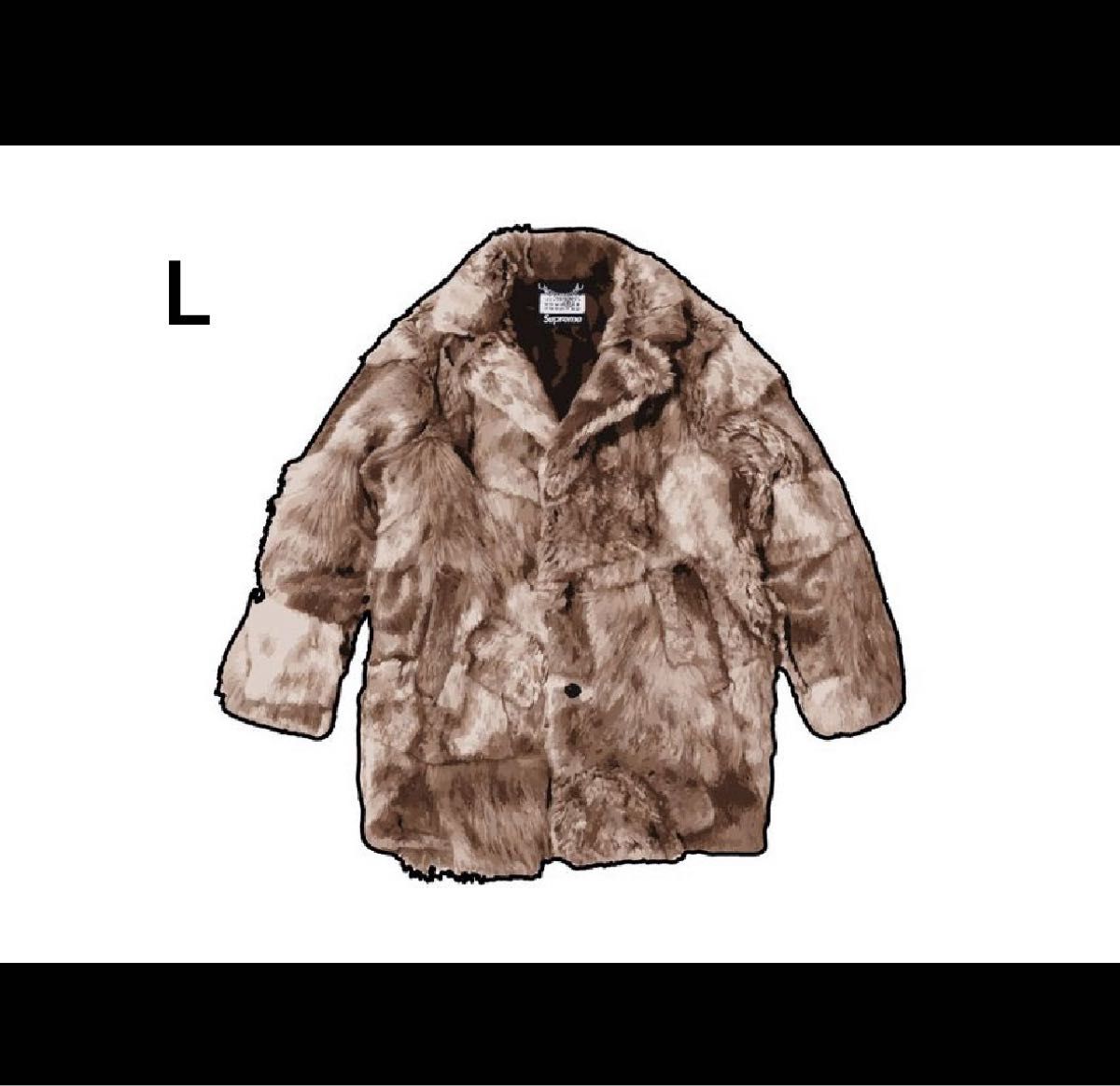 Supreme x MM6 Maison Margiela Patchwork Faux Fur Coat "Brown" L