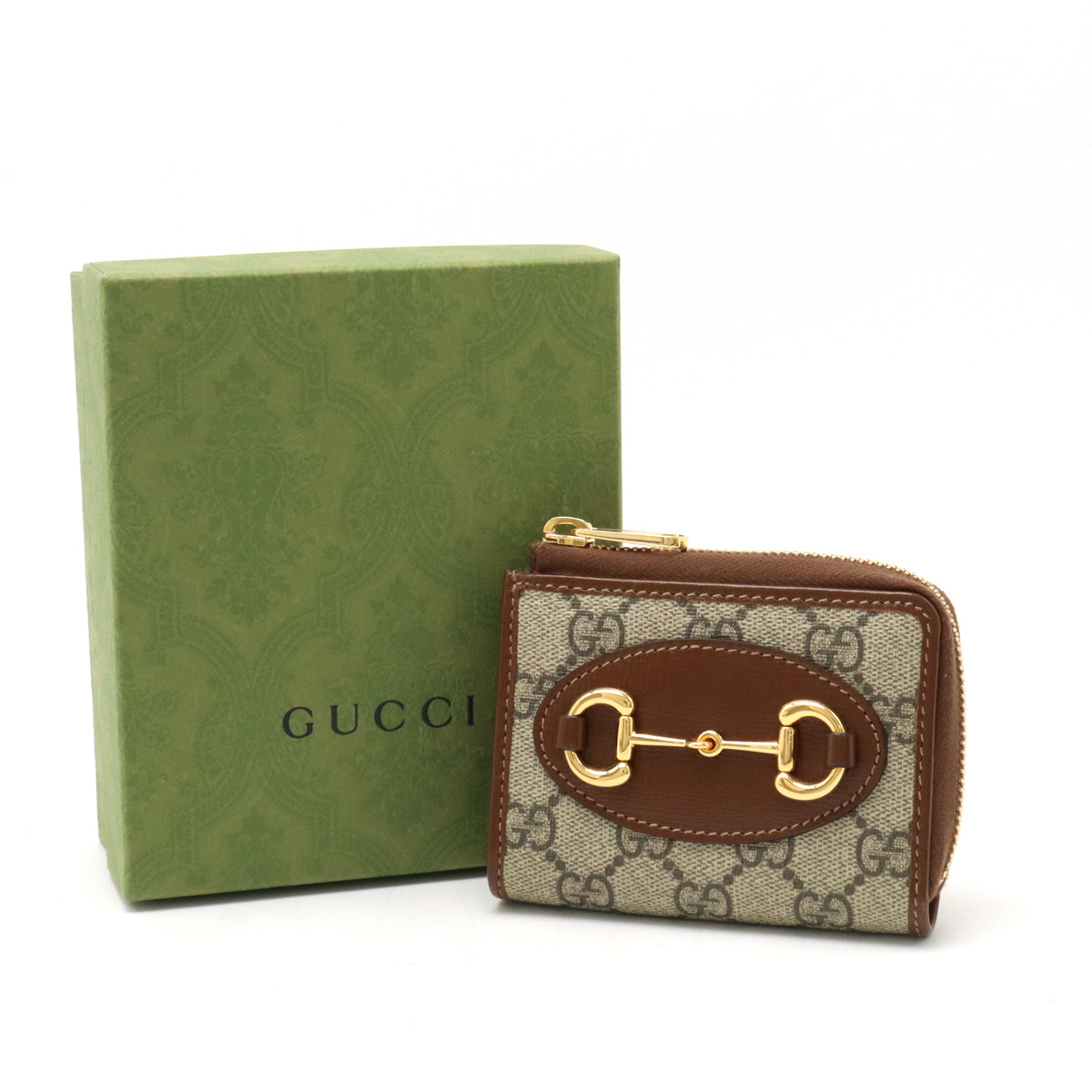 GUCCI グッチ GGスプリーム ホースビット コインケース 小銭入れ カードケース 財布 L字ファスナー ベージュ ブラウン_画像7