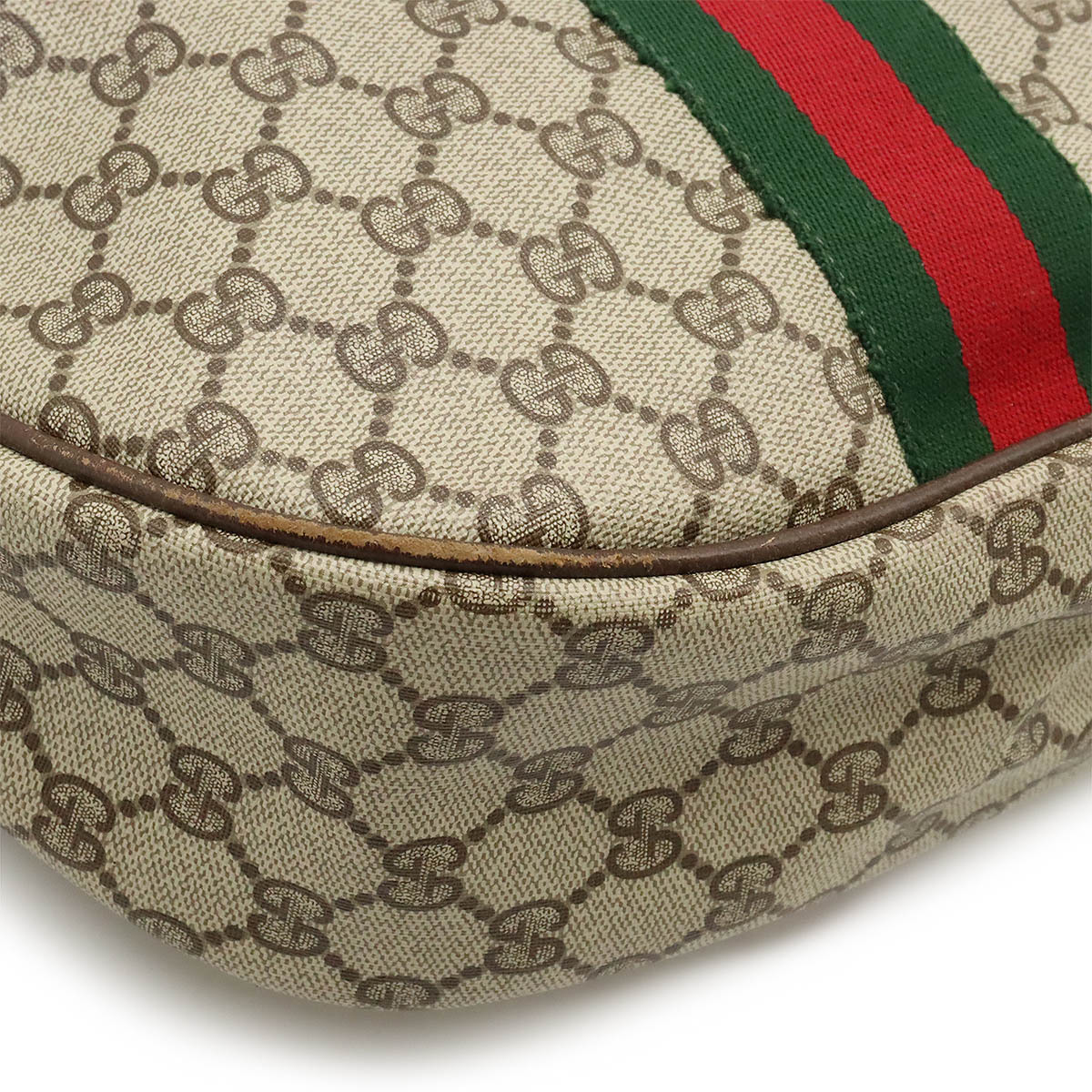 GUCCI グッチ オールドグッチ GGプラス シェリーライン ワンショルダー ショルダーバッグ セミショルダー カーキベージュ_画像3