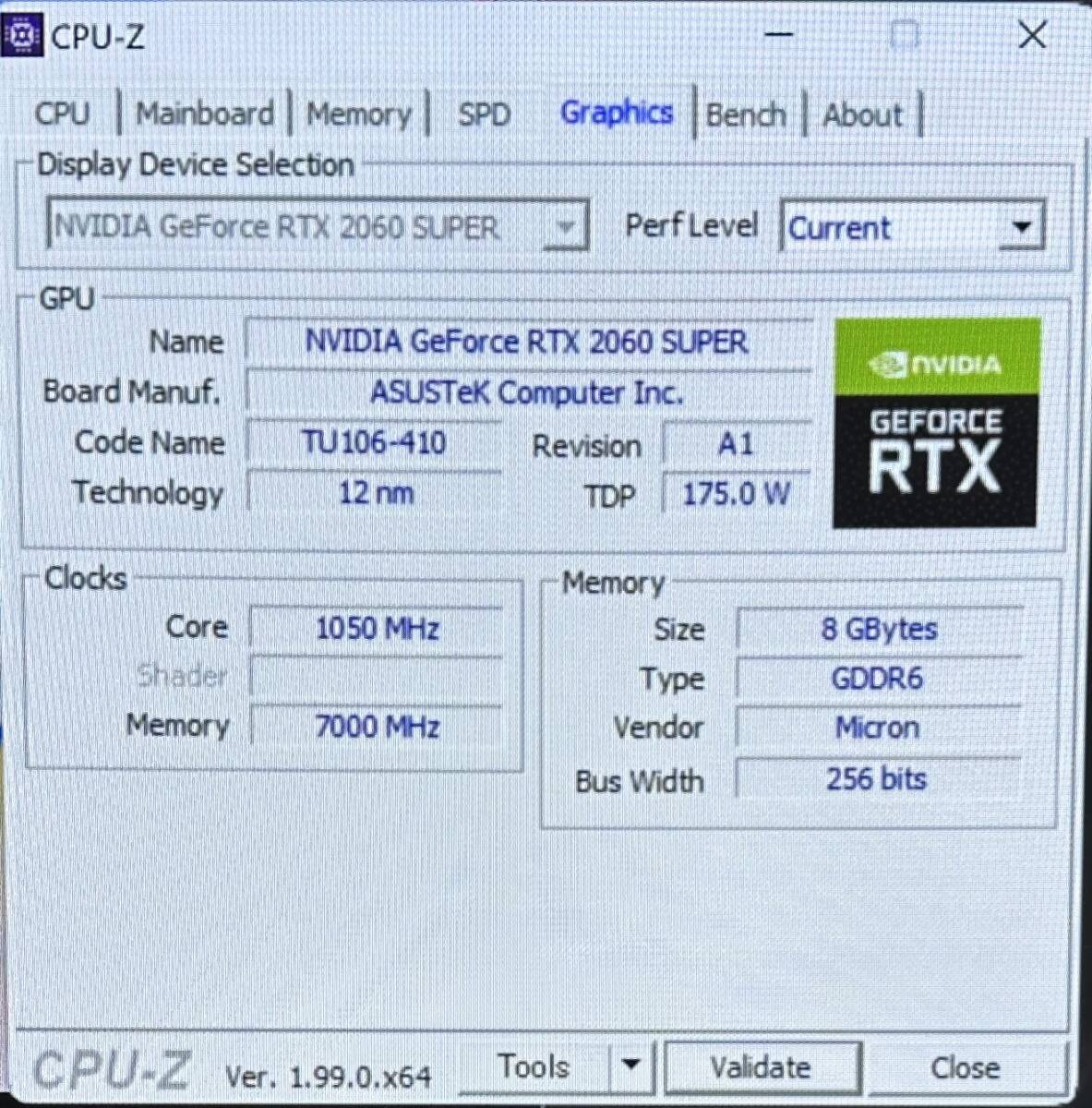 ASUS NVIDIA GeForce RTX2060SUPER DUAL-RTX2060S-08G-EVO グラフィックカード 本体のみ【中古 動作品】の画像10