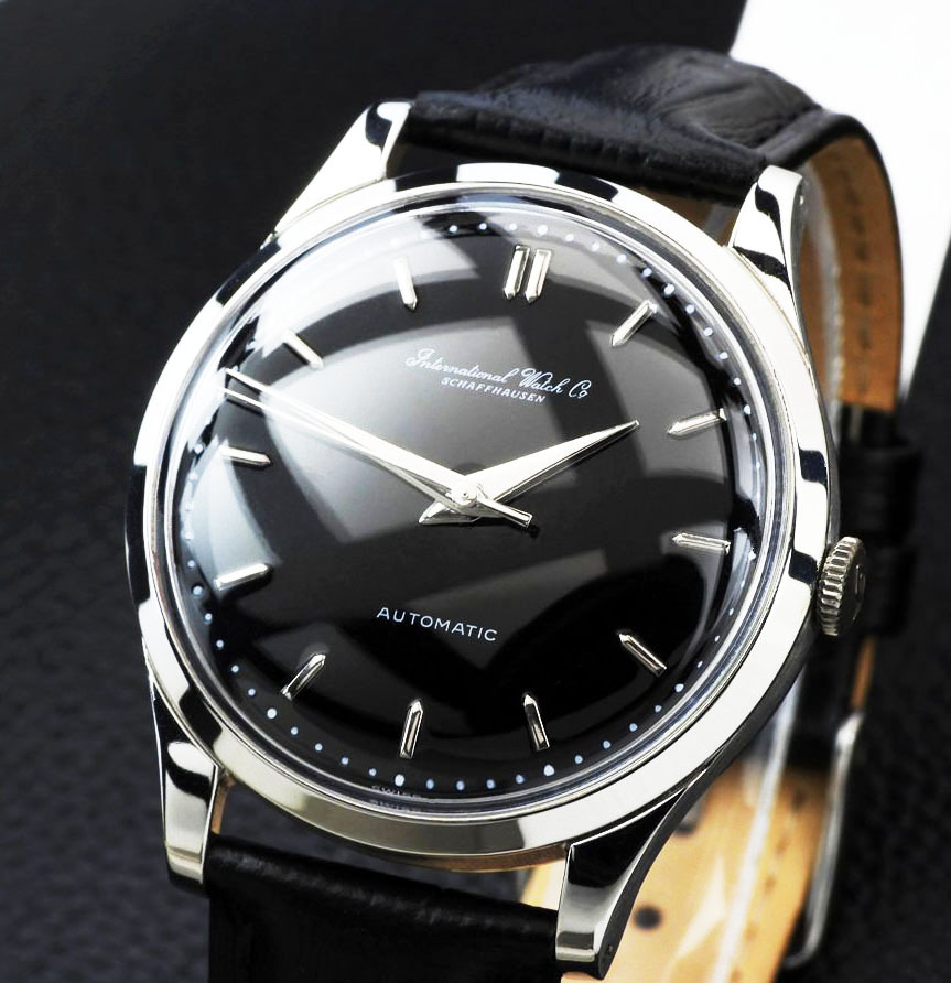 IWC Inter National Steel Cal 853 Black Dial men's self-winding watch ( beautiful goods,OH ending ) / 35mm