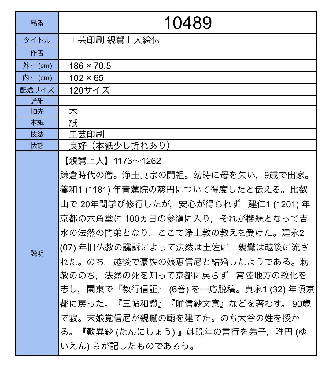 【工芸印刷】吉】10489 親鸞上人絵伝 浄土真宗開祖 仏画 仏教 中国画 掛軸 掛け軸 骨董品_画像8