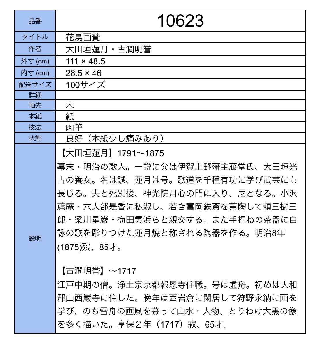 【模写】吉】10623 大田垣蓮月・古澗明誉 花鳥画賛 歌人 書家 蓮月焼 富岡鉄斎と親交 茶掛け 茶道具 浄土宗 報恩寺 掛軸 掛け軸 骨董品の画像10