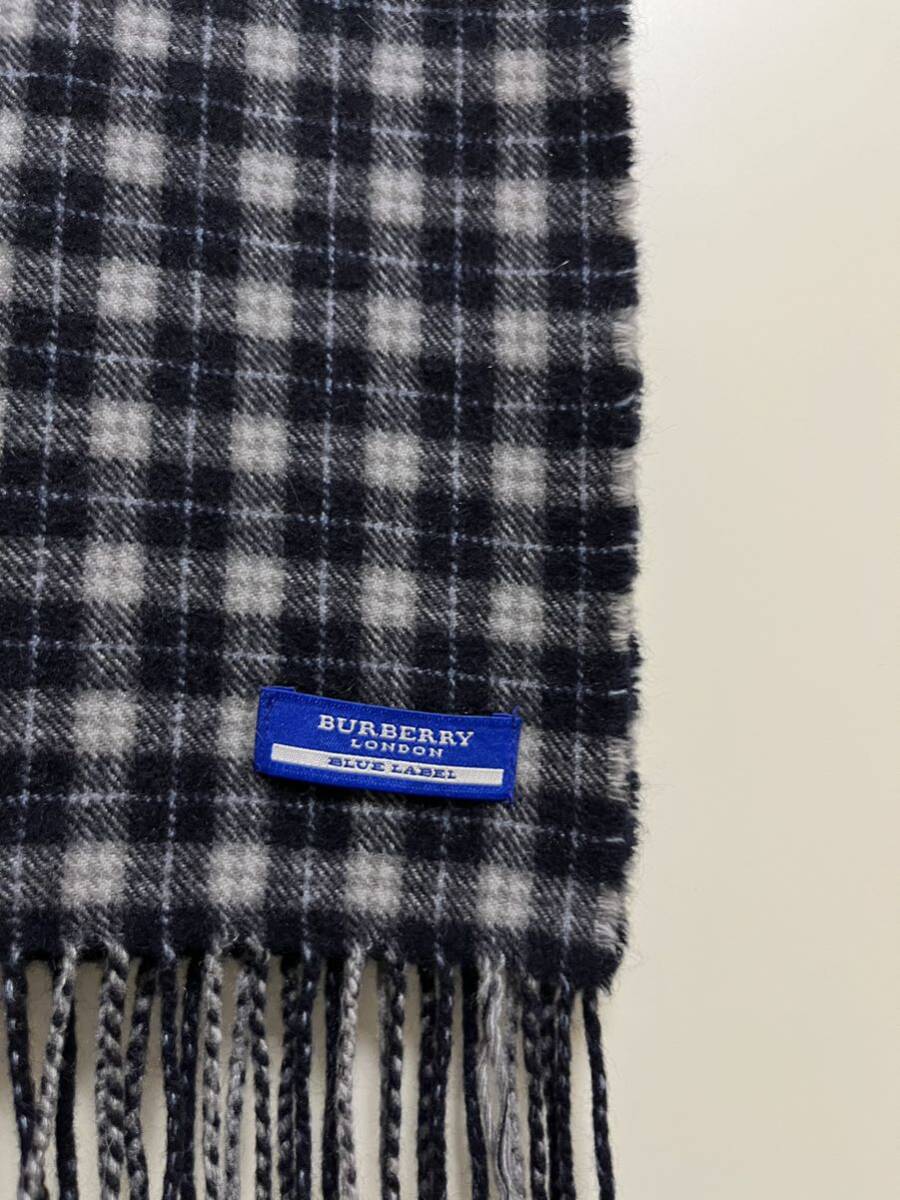 BURBERRY バーバリー マフラー カシミア100% 濃紺 ブルーレーベル BURBERRY バーバリー マフラー カシミア100% 濃紺 ブルーレーベル