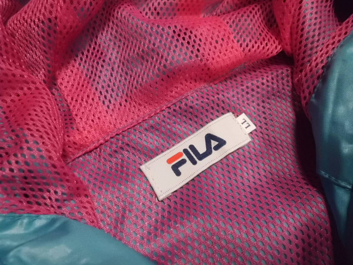  spring beautiful goods FILA filler turquoise blue X pink full Zip Parker polyester material spring outer LL outside fixed form 350 jpy shipping including in a package OK