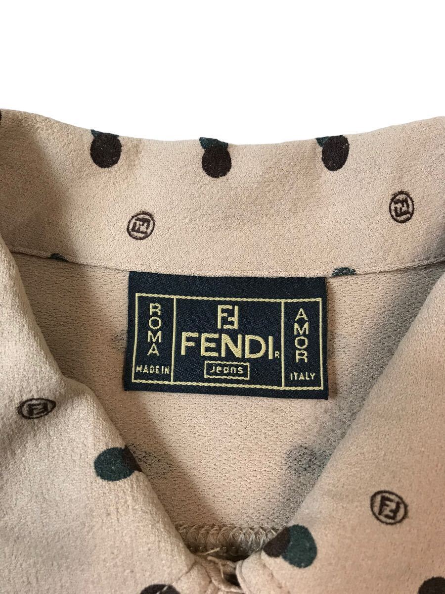 (D) FENDI フェンディ 総柄 長袖シャツ 42 ベージュ系