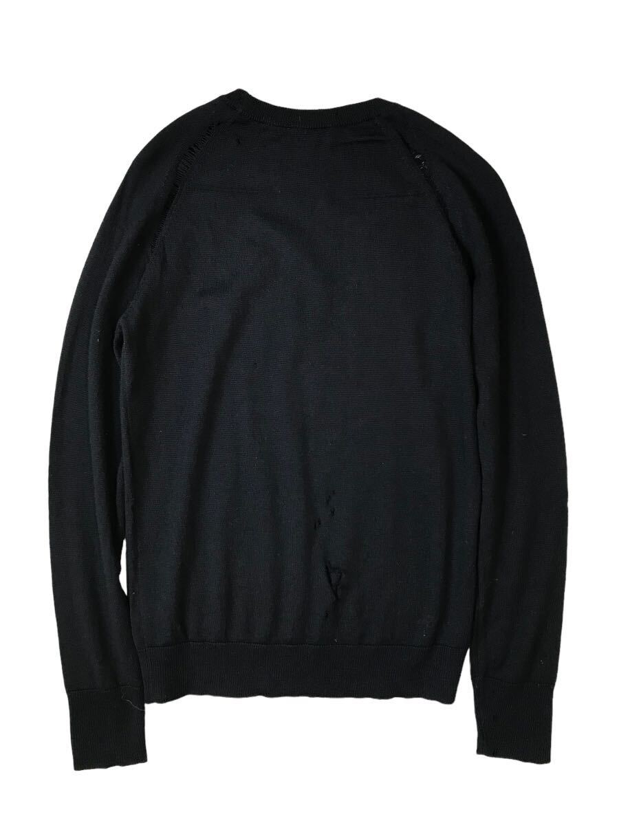 (D) dior homme ディオールオム クラッシュ加工 ニット S ブラック セーターの画像6