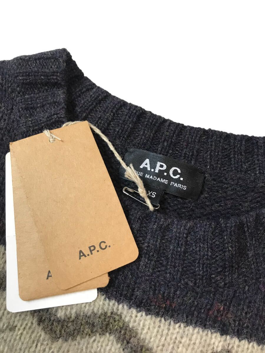 (D) 美品 A.P.C. アーペーセー ウール ニット XS セーター_画像4