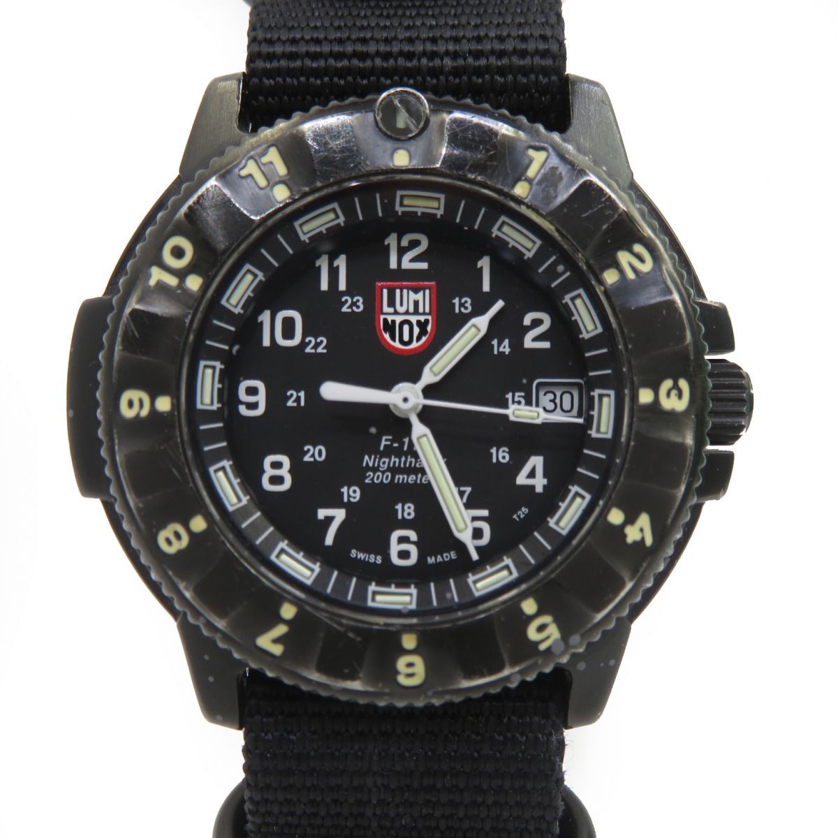 158 LUMINOX ルミノックス F-117 NIGHTHAWK ナイトホーク 3400-200 クォーツ腕時計 ベルト社外品 ※中古の画像1