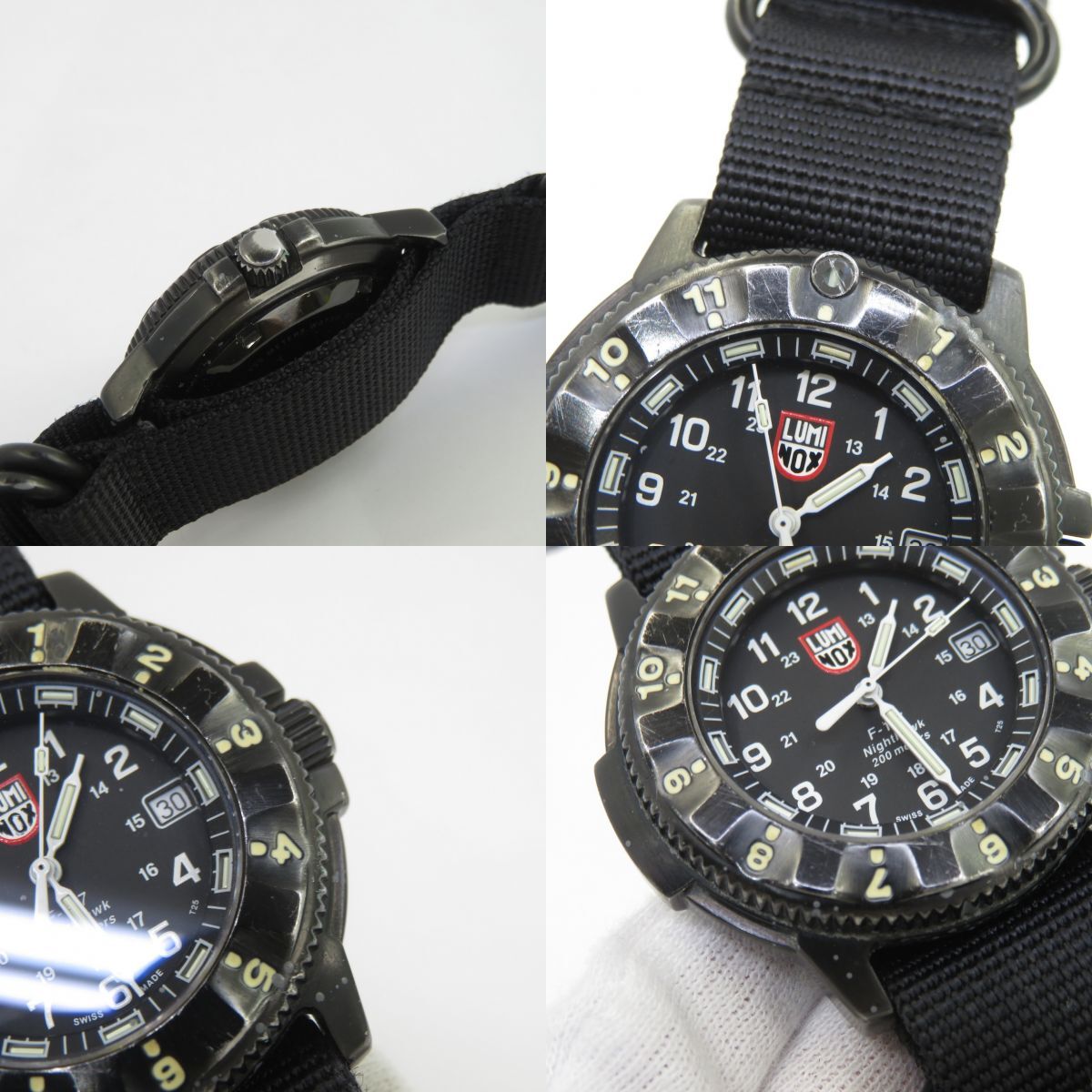158 LUMINOX ルミノックス F-117 NIGHTHAWK ナイトホーク 3400-200 クォーツ腕時計 ベルト社外品 ※中古の画像6