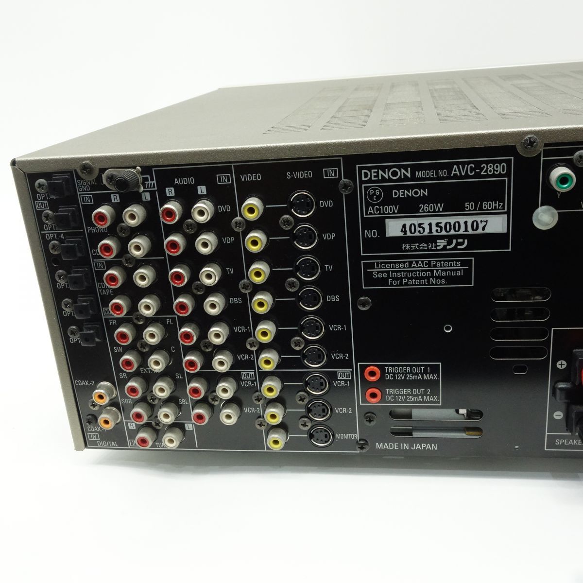 100 DENON/デノン AVサラウンドアンプ AVC-2890 パワーアンプ オーディオ機器 ※中古/現状品_画像7