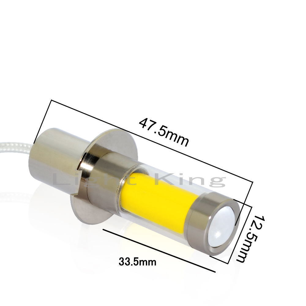 LED フォグランプ 高輝度 プロジェクター搭載 最新式 COB製 H3 ハイパワー 100W級 x 2灯 イエロー 黄色 3000K 24V 33.5mm ショートタイプ_画像7