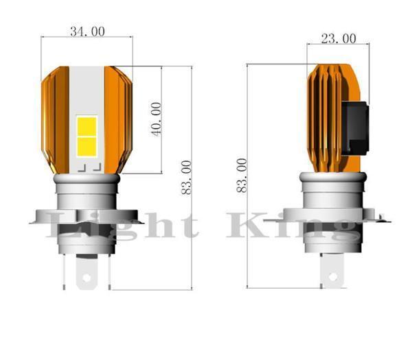 ポン付 バイク H4 冷却ファン内蔵 COB製 LED ワンタッチ取付 ヘッドライト CBR900RR/STX1300/フォルツァ FORZA MF08 MF10/XRX750_画像2