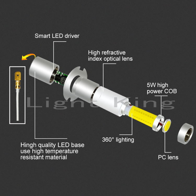 LED フォグランプ 高輝度 プロジェクター搭載 最新式 COB製 H3 ハイパワー 100W級 x 2灯 イエロー 黄色 3000K 24V 33.5mm ショートタイプ_画像9