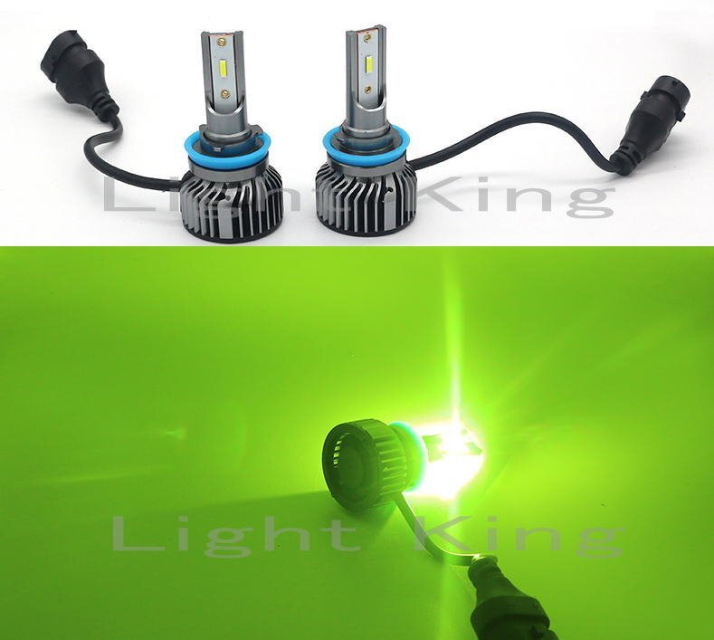 超爆光 20000LM LED ファン付 フォグランプ 80W x 2灯セット H8/H11/H16 ライムグリーン 緑 USA CREE製 キャラバン ジューク スカイライン_画像8