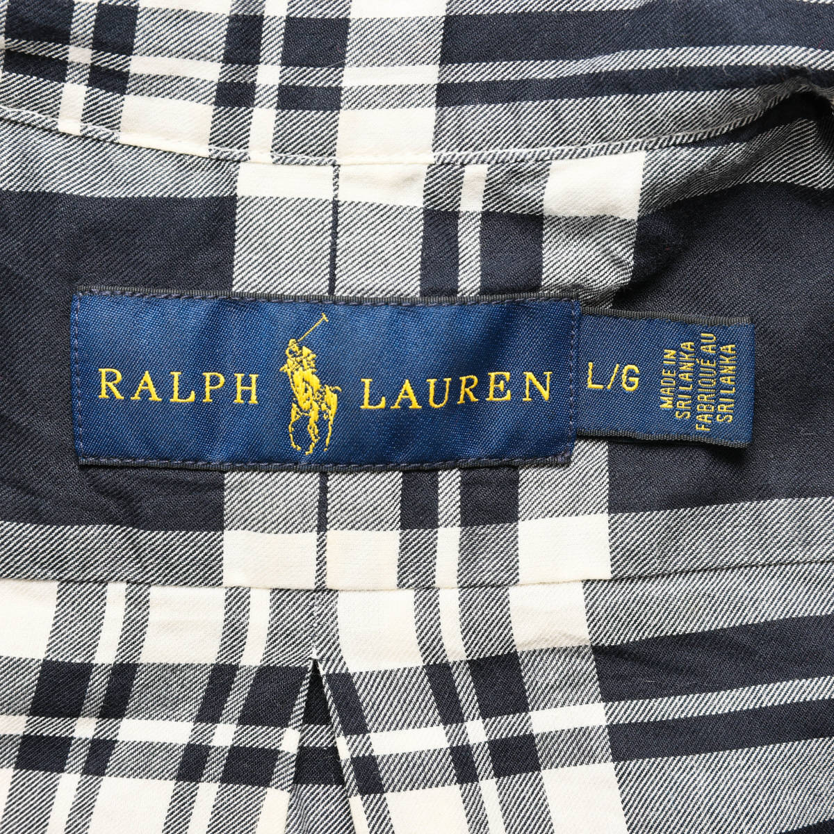ラルフローレン / Lサイズ / 長袖シャツ / 黒白チェック / Polo Ralph Lauren ポロベアの画像6