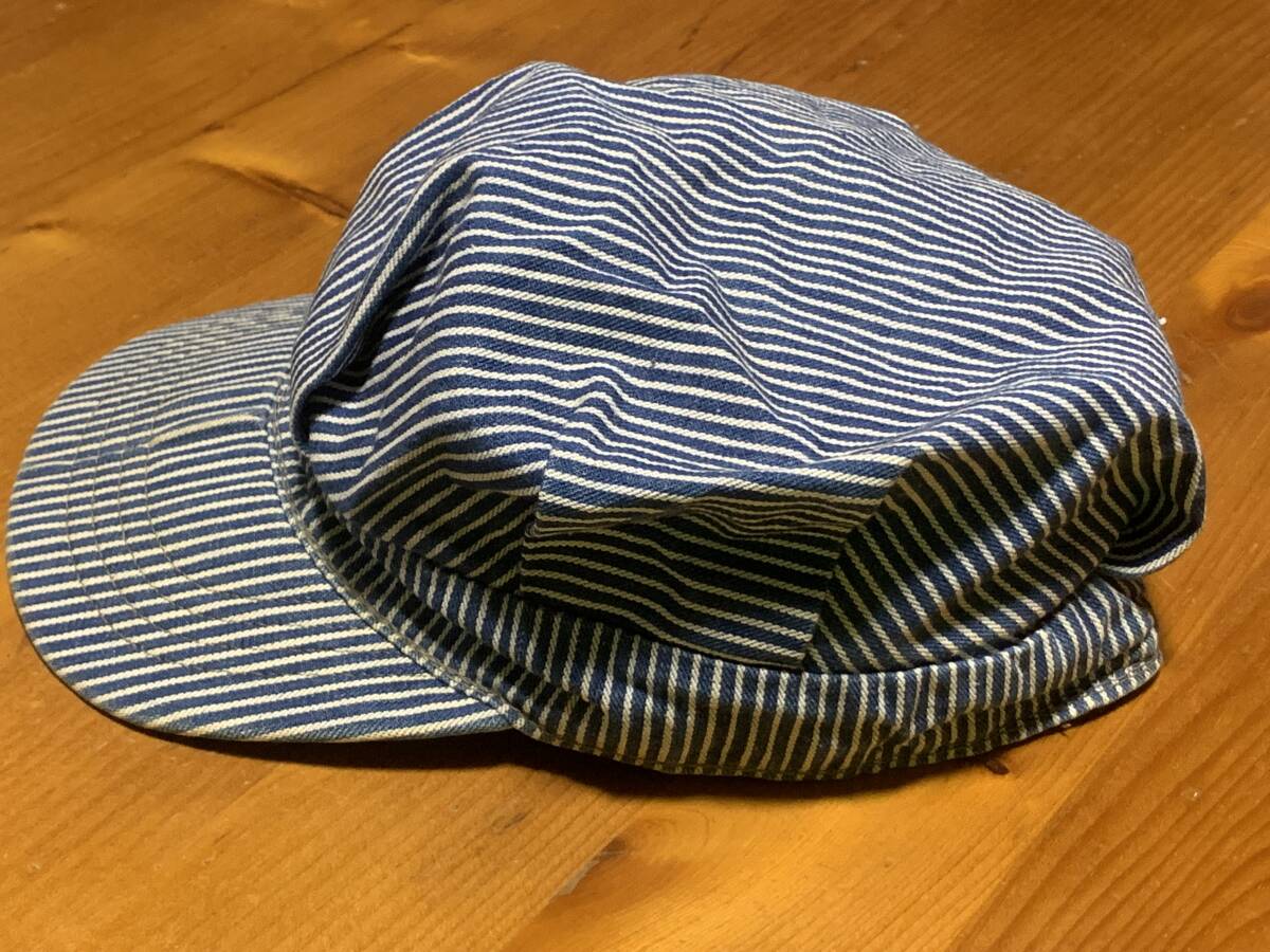 60's KEY ヒッコリーワークキャップ ストライプ柄 WORK CAP OUTDOOR アウトドア VINTAGE ビンテージ アメカジ 古着 USED USA アメリカ製の画像4