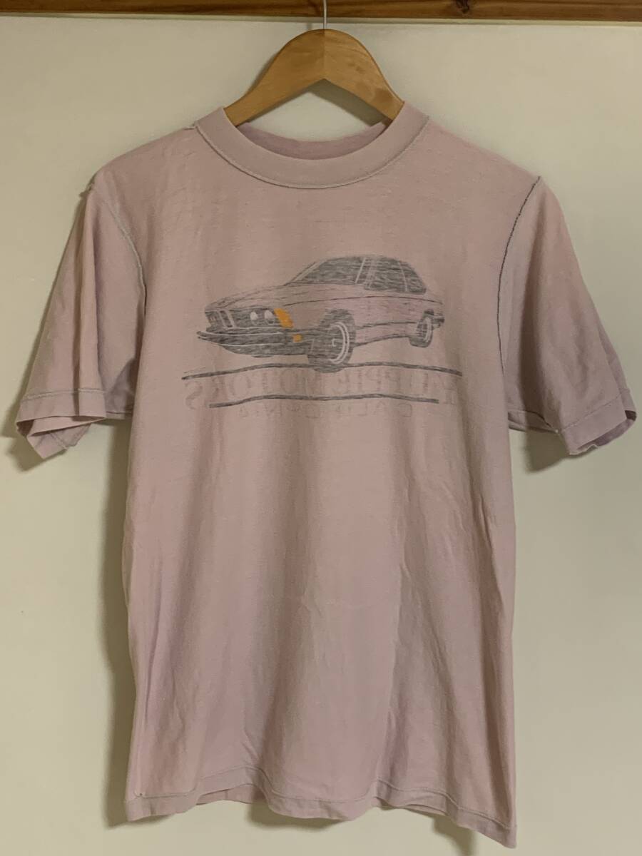 70's crazy shirts 染み込みプリント Tシャツ アメ車 薄い紫色色 Mサイズ ハワイ アメリカ製 ビンテージ VINTAGE アメカジ 古着 USED USA_画像5