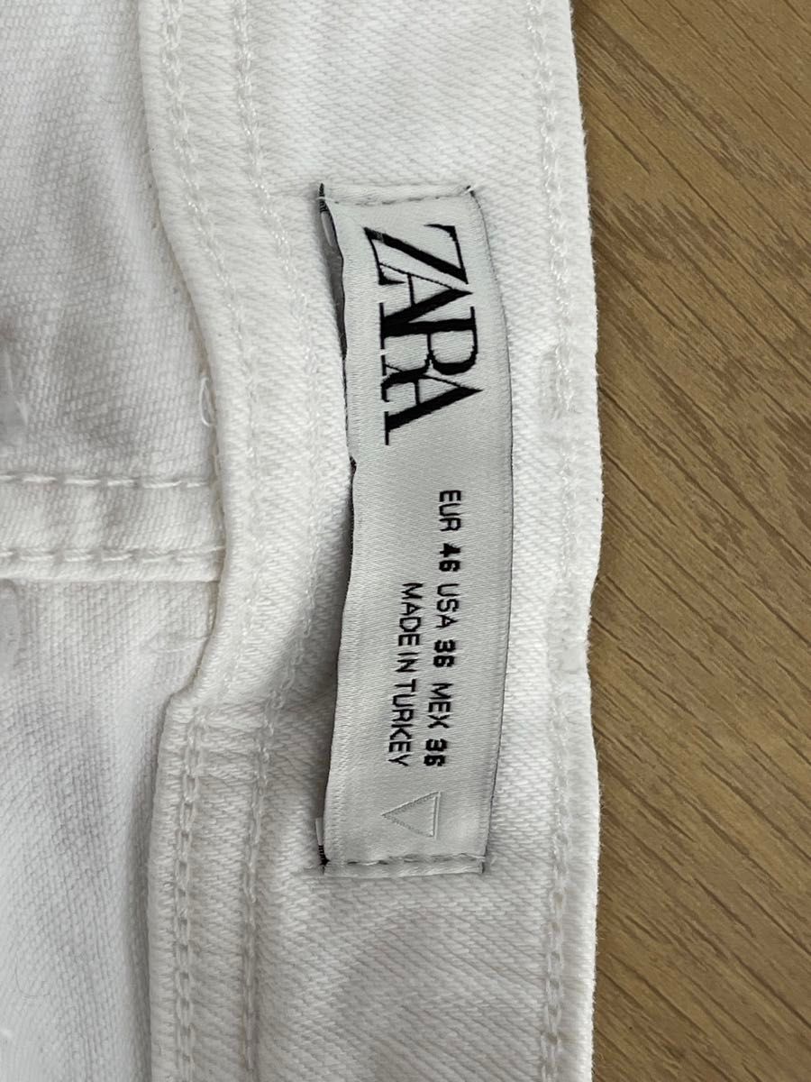 ZARA ザラ  ホワイトデニムパンツ七分丈 US36試着のみ