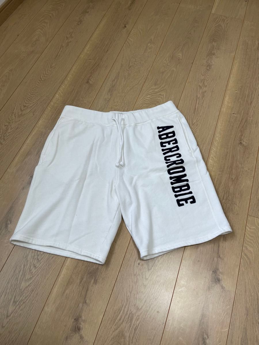 Abercrombie & Fitch(アバクロ)ホワイト スウェットハーフパンツ L