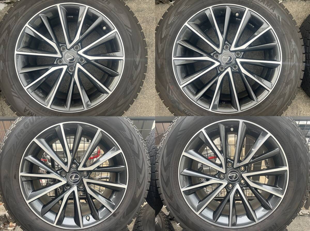 レクサス NX300ｈ 純正 18×7.5J ＋35 ヨコハマ iceGUARD 235/60R18 2022年38週製 スタッドレスタイヤ ホイールセットの画像2