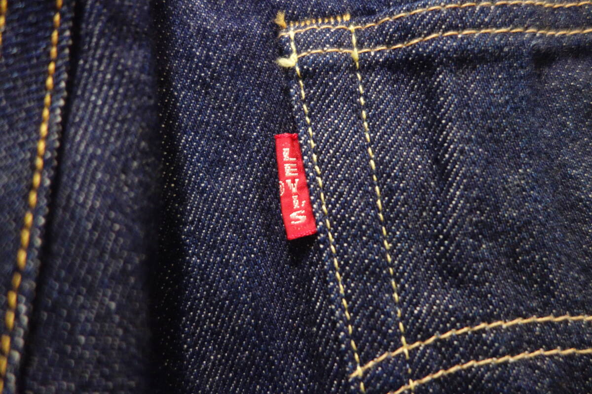 【送料無料】極美品 LVC LEVI'S VINTAGE CLOTHING リーバイス 66501−0135 BIGE 501XX 赤耳 デニム チェーンステッチ 日本製 復刻 完売_画像8