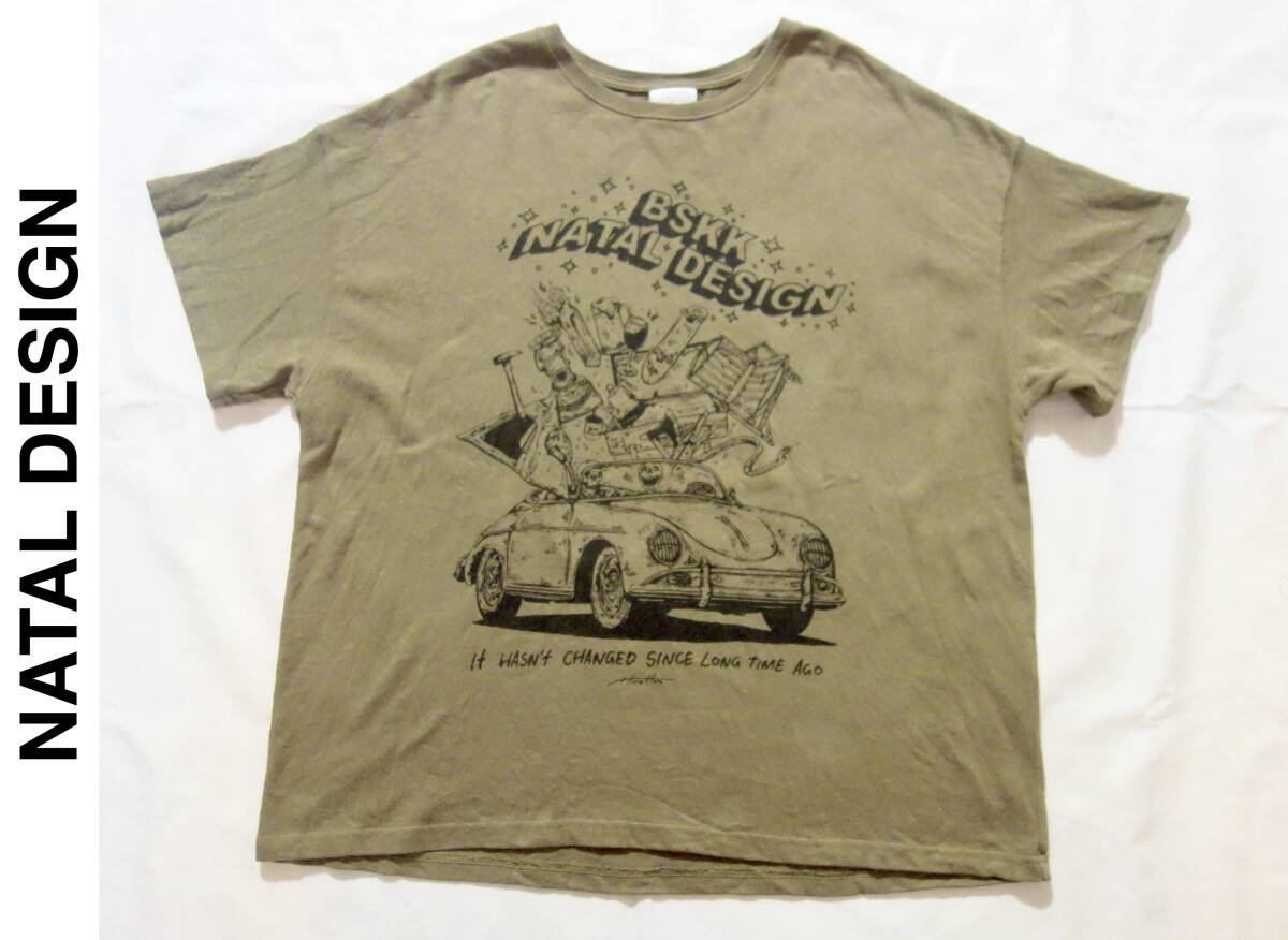 【送料無料】美品 23SS 完売 NATAL DESIGN × BSKK × HIROTTON トリプルネーム ヘンプコットン 半袖Tシャツ メンズ L ネイタルデザイン