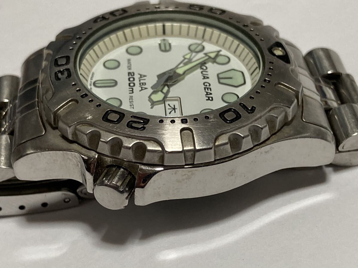 ジャンク SEIKO ALBA AQUA GEAR V736-6A10 腕時計 セイコー アクアギア の画像2