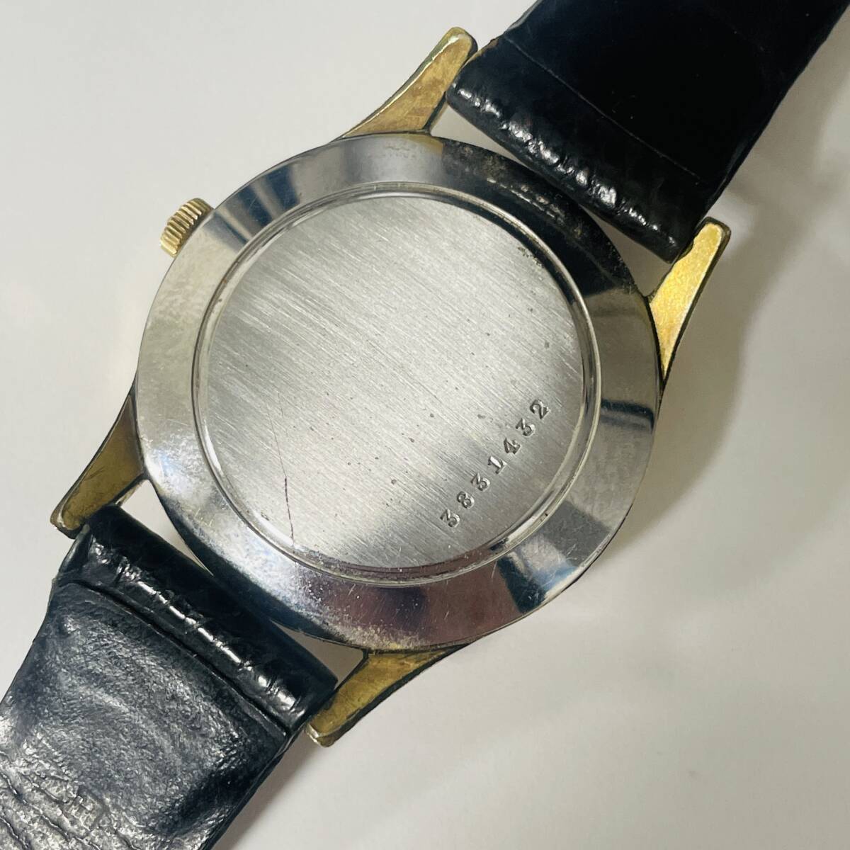 【ETERNA/エテルナ】手巻き 腕時計 3針 革ベルト 稼働 ゴールドカラー ケースサイズ約33mm メンズ★8909の画像6