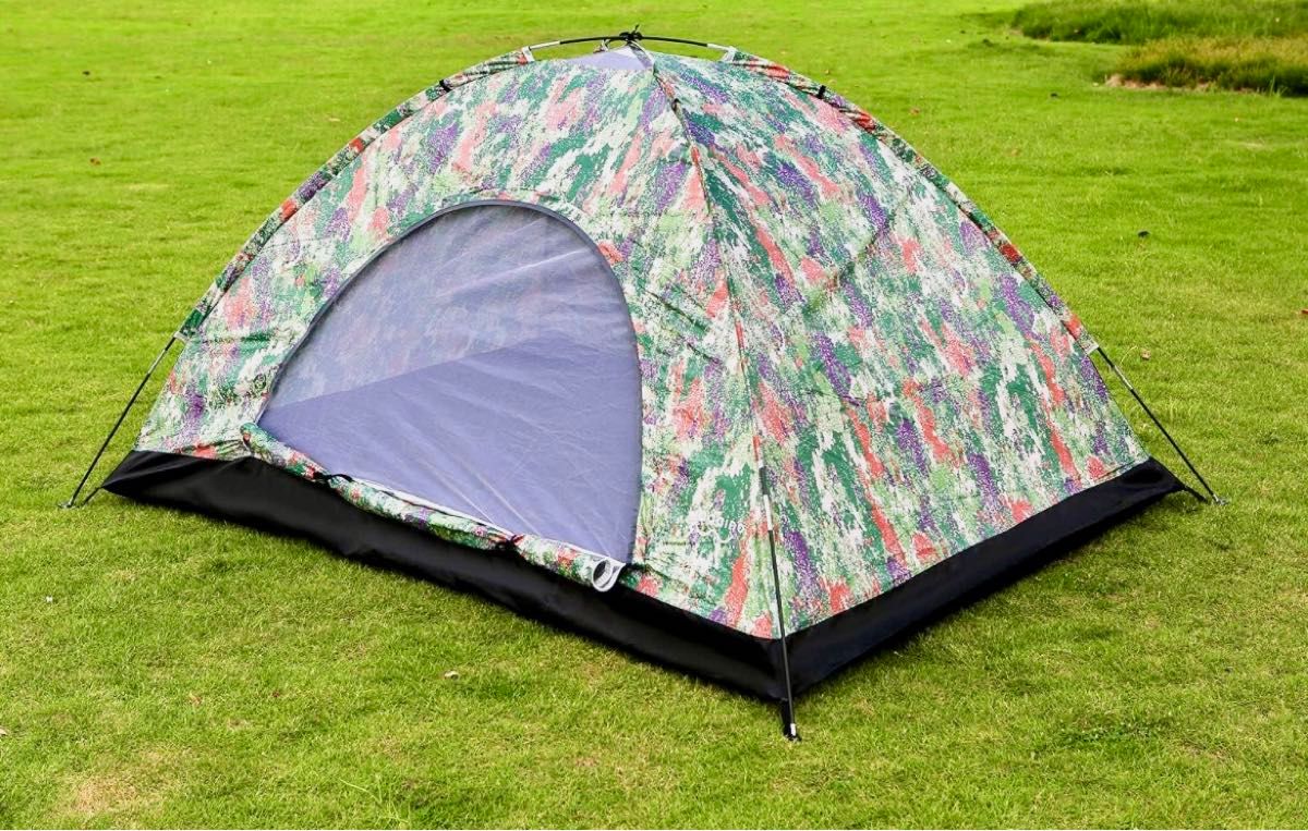 ドーム型テント コンパクト 迷彩柄 キャンプテント ソロテント 小型 防災 1人用 2人用ツーリングテント 超軽量 アウトドア