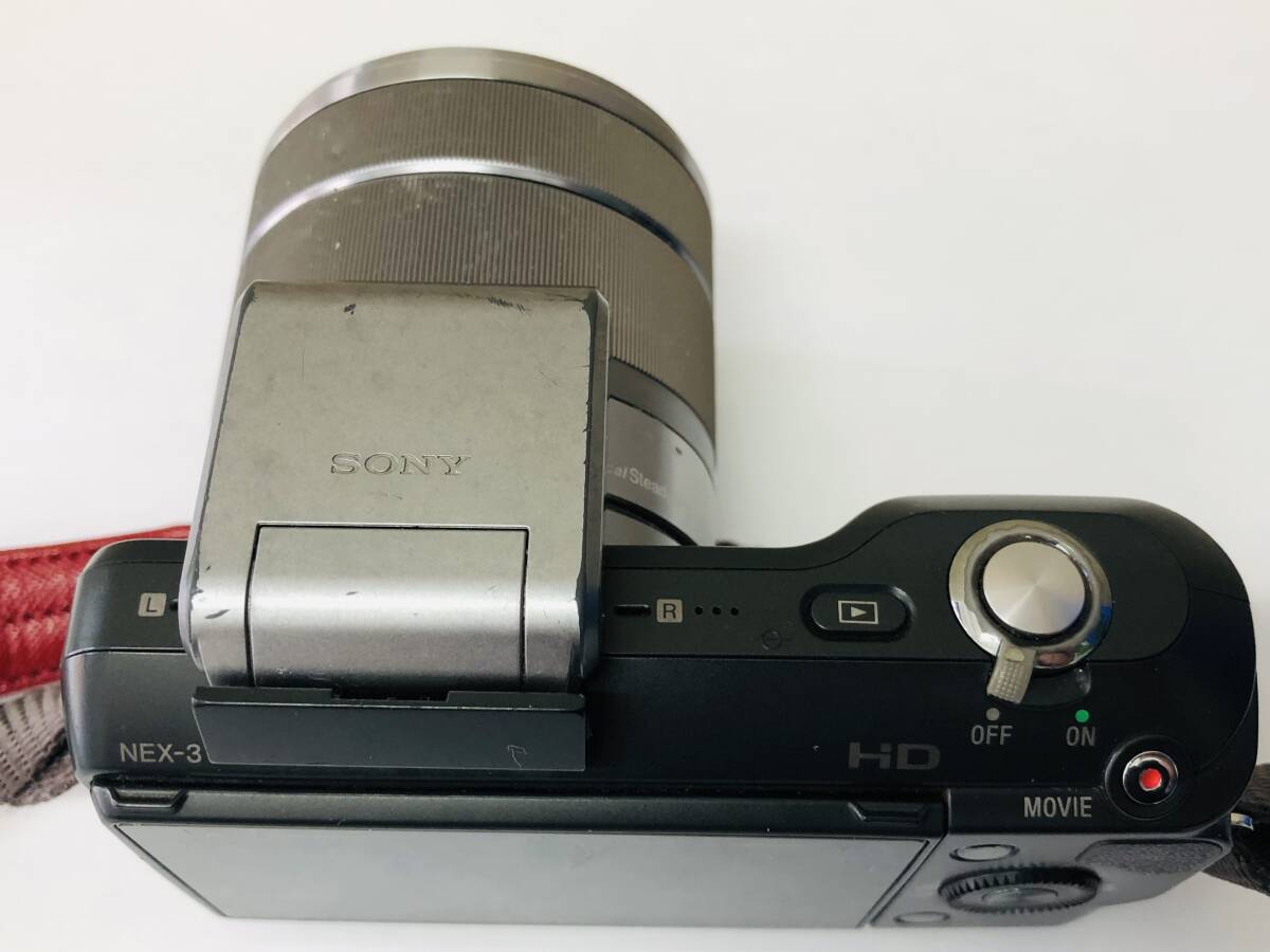 SONY/ソニー/NEX-3/レンズ/SEL 1855/E 3.5-5.6/18-55 OSS/0.25ｍ/0.82ft/ミラーレス一眼レフ/デジタルカメラ/ストラップ付/動作未確認_画像6