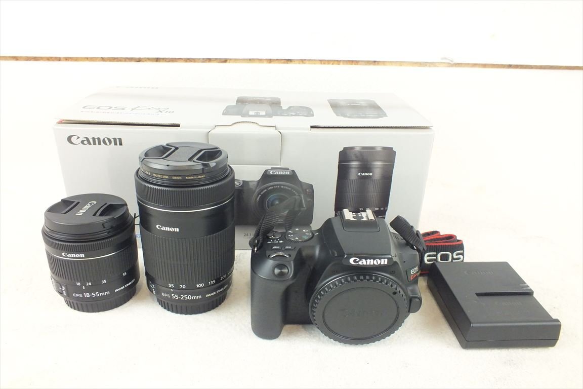 ☆ Canon キャノン EOSkiss X10 デジタル一眼レフ 18-55mm 1:4-5.6 55-250mm 1:4-5.6 中古 動作確認済み シャッター切れOK 240307B9004の画像1