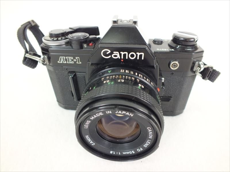 ♪ Canon キャノン AE-1 フィルム一眼レフカメラ FD 50mm 1.8 現状品 中古 240411E3552の画像3