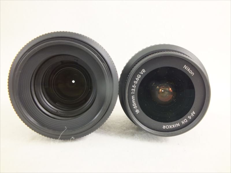 ♪ Nikon ニコン D5100 デジタル一眼レフ 18-55mm 1:3.5-5.6 55-200mm 1:4-5.6 シャッター切れOK 中古 現状品 240411H2143の画像10