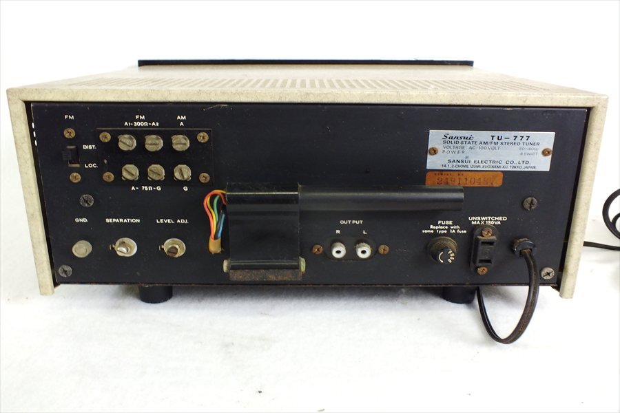 ◇ SANSUI サンスイ TU-777 チューナー 中古 現状品 240308T3108の画像9