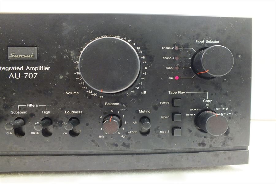 □ SANSUI サンスイ AU-707 アンプ 音出し確認OK 中古 現状品 240406G6115の画像6