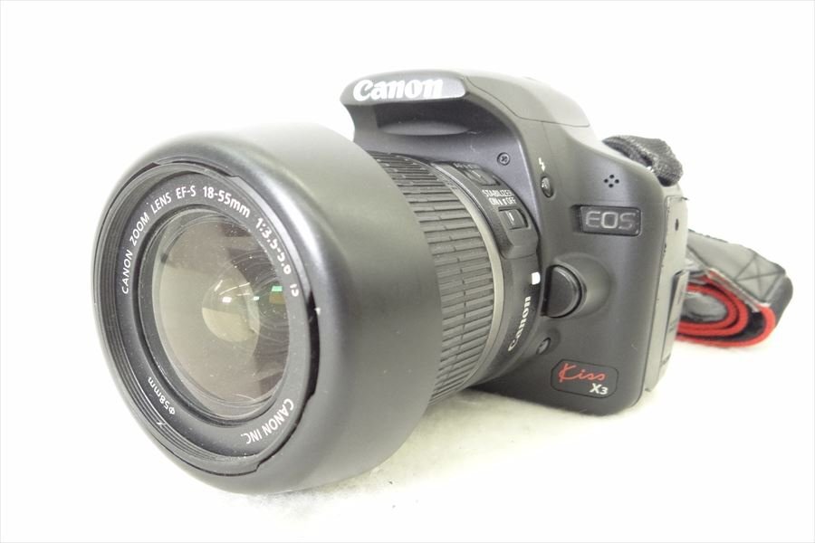 ▼ Canon キャノン EOS Kiss X3 デジタル一眼レフ EF-S 18-55 3.5-5.6 IS 中古 現状品 240405A1015の画像1