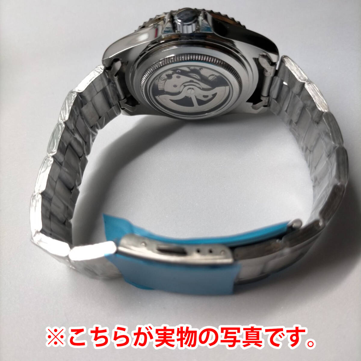Winner社メンズ自動巻き腕時計シルバー×ブラック ステンレス オートマチック 日付(ロレックス サブマリーナ デイトではありません）の画像3