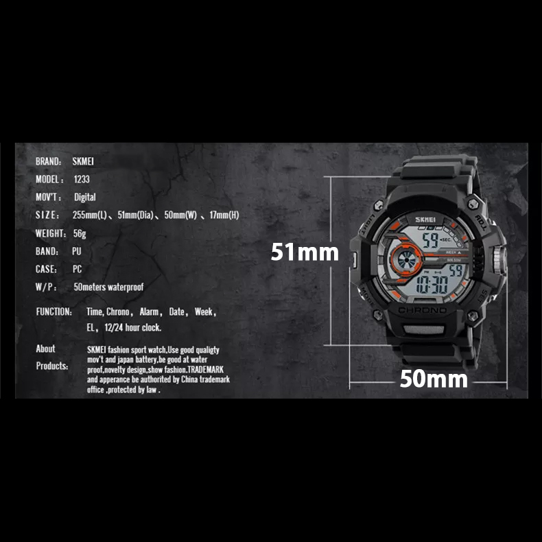 50m防水 登山ダイバーズウォッチ デジタル腕時計 スポーツジョギング ストップウォッチ アーミーグリーンCASIOカシオG-SHOCKではありませんの画像8