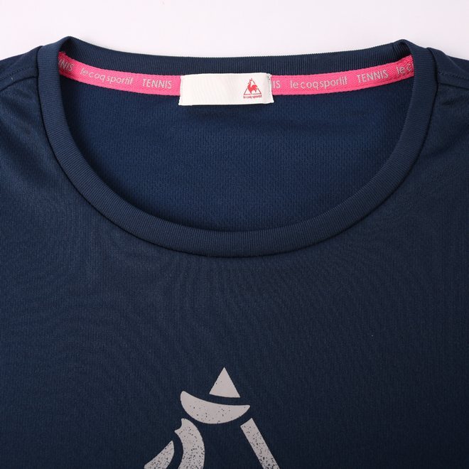  Le Coq s Porte .f короткий рукав футболка Logo T градация спортивная одежда PO женский L размер темно-синий le coq sportif