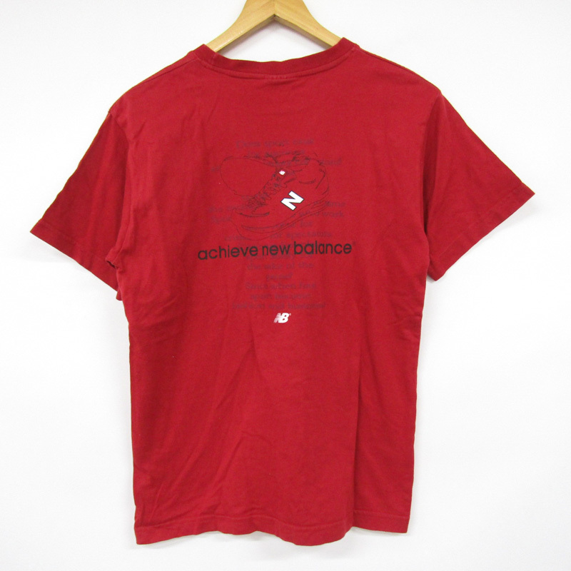 ニューバランス 半袖Tシャツ ロゴT バックプリント スポーツウエア メンズ Mサイズ レッド NEW BALANCEの画像8