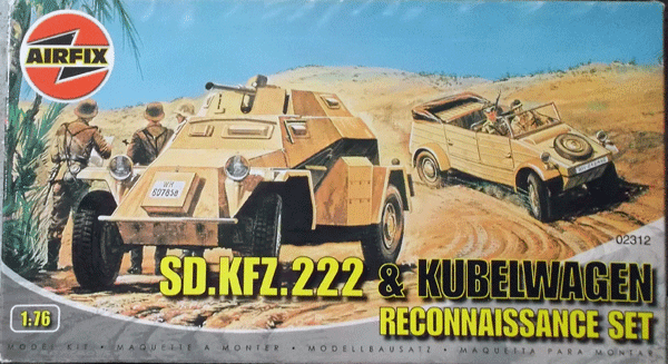 AIRFIX/1/76/ドイツ陸軍SD.KFZ.222&キューベルワーゲン偵察部隊セット/未開封未組立品_画像1