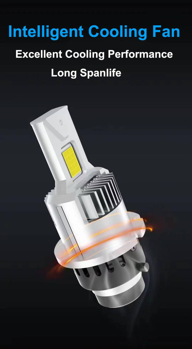 m L185ムーブ L175Sカスタム 純正HID交換 D4S LEDヘッドライトX1個 ポンツケ 明るさ光量UP D4R/D4S HID交換型/LED-10000LM/6500Kの画像5