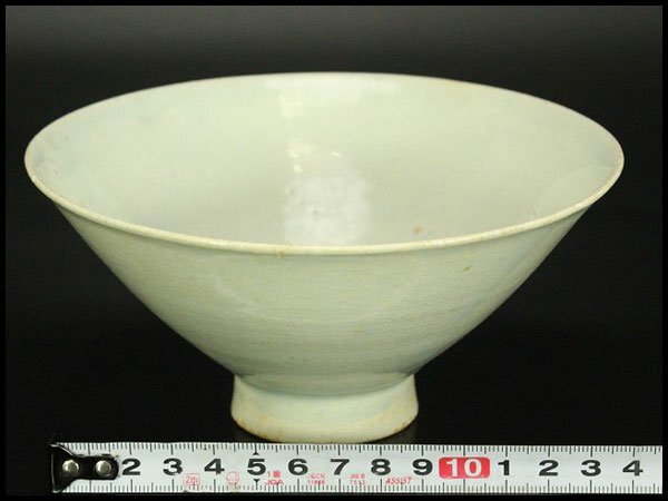 【銀閣】中国美術 白磁 碗 定窯 φ15cm 旧家蔵出(LC270)の画像1